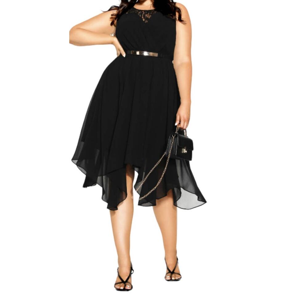 City Chic Dress Sophisticate sleeveless black size XL 22